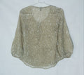 Long sleeves v-neck line gathered cuffsL...