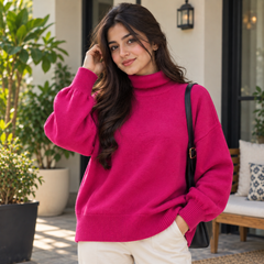 Mock Turtle Neck Sweater / High Neck -W-152