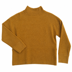 Mustard High Neck / Turtle Neck Sweater with Side Button Design - W-156