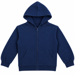 Kids Plain  Zipper Hoodie With Cangro Pocket - K-198