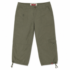 Olive Green Cargo Capri Pant