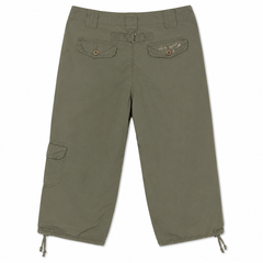 Olive Green Cargo Capri Pant