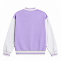 Lavender Varsity Baseball Jacket With Striped elastic rib and 2 Side Pocket - K-192
