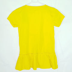 Primary Kids Henley Shirt Cornflower & Banana Yellow Stripe Pattern