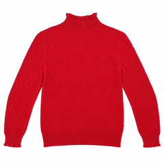 Premium Pointelle Knit - Imported Diamond Jaali Design High Neck Sweater -W-162