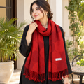 Ladies Winter Pashmina Stoler- Red Circle Design - R-64