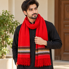 Red Color with Heavy Embroidered Border - R-66