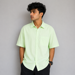 Short Sleeves Collar Shirt With Front Pocket