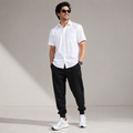 Short Sleeves Collar Shirt With Front Pocket full view side