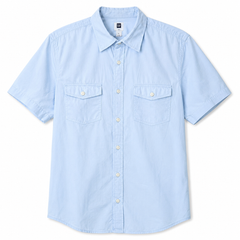 Short Sleeves Collar Shirt With Front Two Pocket