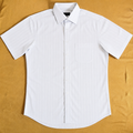 Short Sleeves Color Shirt With  Embroidery Pocket front side
