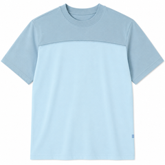 Short Sleeves Polo Shirt With Dark Blue Chest Panel