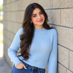 Mock Turtle Neck Sweater / High Neck -W-158