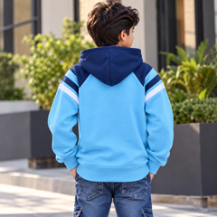 Block Meeting Varsity Zipper Hoodie With Cangro Pocket - K-200