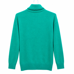 Plain, Full Turtle Neck, Ribbed Hem High Neck -W-164