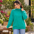 Plain, Full Turtle Neck, Ribbed Hem High Neck -W-164