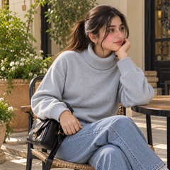 Mock Turtle Neck Sweater / High Neck -W-160