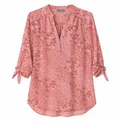 V-neck tunic top with floral print