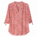 V-neck tunic top with floral print