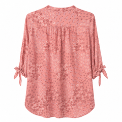 V-neck tunic top with floral print