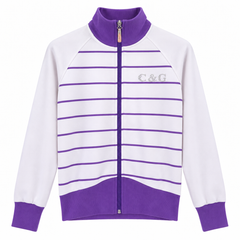 Zipper Jacket with Stone Work - C&G Stone Logo on Chest  raglan style - W -183