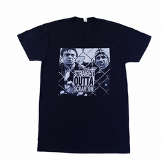 Half Slevees Round Neck Columbia Black Logo T-Shirt - M-41