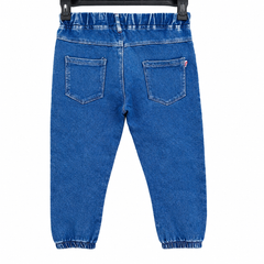 Jogger Style Denim Pant with 2 Back Pocket And Bold Print - K-123