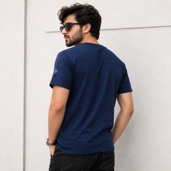 Short Sleeves Crew Neck With Front Geometric Print - M-54