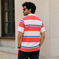 Short Sleeves Polo Collar With Button Placket - M-61