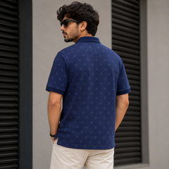 Short Sleeves Polo Collar With Two Button Placket - M-75
