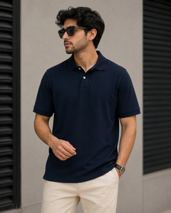 Short Sleeves Polo Collar With Two Button Placket - M-76