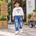 Patch Work Denim Jeans with Cartoon Embroidery With 2 Back Pocket - K-127
